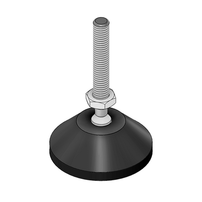 30-M8D50-1 MODULAR SOLUTIONS PLASTIC FOOT 50MM PAD, M8 STEM W/ JAM NUT
